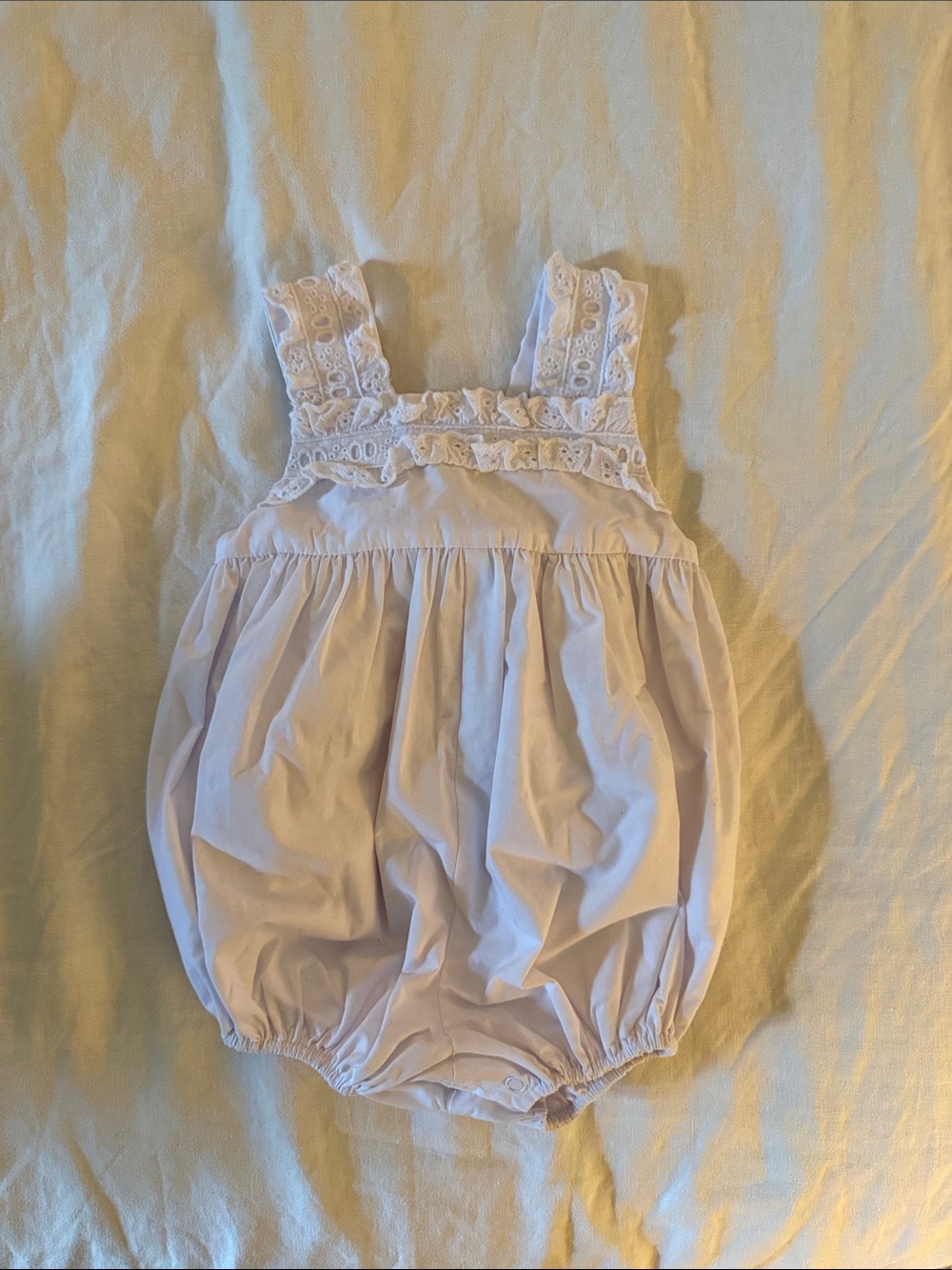 The Beaufort Bonnet Company Cream Lace-Trim Bubble Romper